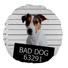 Bad Dog Large 18  Premium Round Cushions by Valentinaart