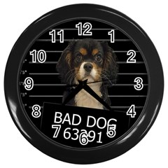 Bad Dog Wall Clocks (black) by Valentinaart