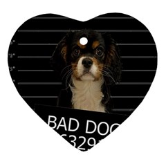 Bad Dog Heart Ornament (two Sides) by Valentinaart