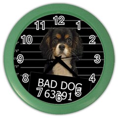 Bad Dog Color Wall Clocks by Valentinaart