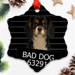 Bad Dog Ornament (snowflake) by Valentinaart