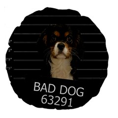 Bad Dog Large 18  Premium Round Cushions by Valentinaart