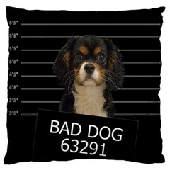 Bad Dog Large Flano Cushion Case (one Side) by Valentinaart