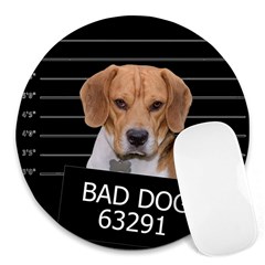 Bad Dog Round Mousepads by Valentinaart