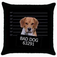 Bad Dog Throw Pillow Case (black) by Valentinaart