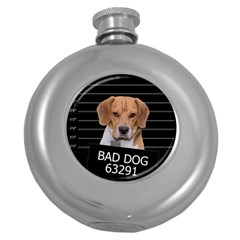 Bad Dog Round Hip Flask (5 Oz) by Valentinaart