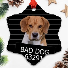 Bad Dog Snowflake Ornament (two Sides) by Valentinaart