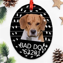 Bad Dog Oval Filigree Ornament (two Sides) by Valentinaart