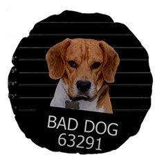 Bad Dog Large 18  Premium Round Cushions by Valentinaart