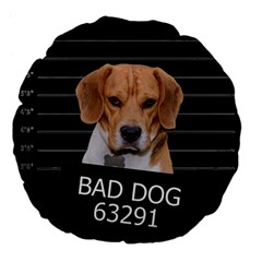 Bad Dog Large 18  Premium Flano Round Cushions by Valentinaart