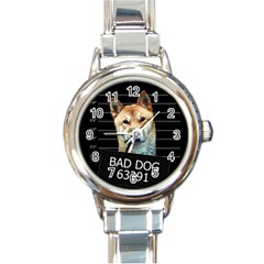 Bad Dog Round Italian Charm Watch by Valentinaart