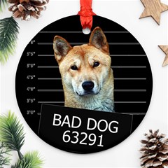 Bad Dog Ornament (round) by Valentinaart