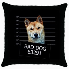 Bad Dog Throw Pillow Case (black) by Valentinaart