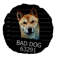 Bad Dog Large 18  Premium Round Cushions by Valentinaart