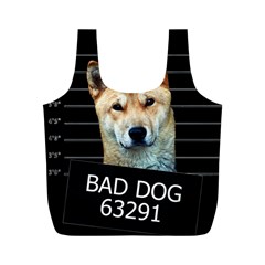 Bad Dog Full Print Recycle Bags (m)  by Valentinaart