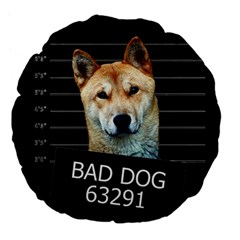 Bad Dog Large 18  Premium Flano Round Cushions by Valentinaart