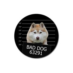 Bad Dog Magnet 3  (round) by Valentinaart