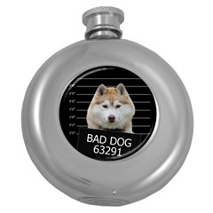 Bad Dog Round Hip Flask (5 Oz) by Valentinaart