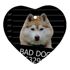 Bad Dog Heart Ornament (two Sides) by Valentinaart