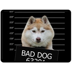 Bad Dog Fleece Blanket (large)  by Valentinaart