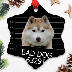 Bad Dog Snowflake Ornament (two Sides) by Valentinaart