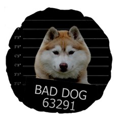 Bad Dog Large 18  Premium Round Cushions by Valentinaart