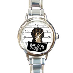 Bad dog Round Italian Charm Watch