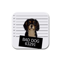 Bad dog Rubber Square Coaster (4 pack) 