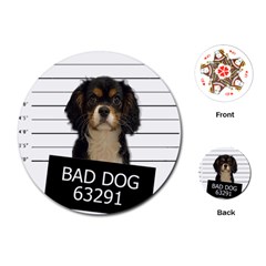 Bad dog Playing Cards (Round) 