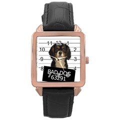 Bad dog Rose Gold Leather Watch 