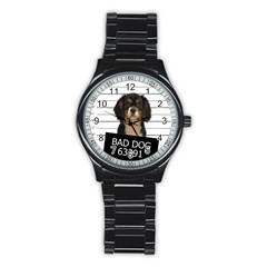 Bad dog Stainless Steel Round Watch