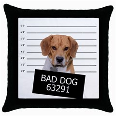 Bad Dog Throw Pillow Case (black) by Valentinaart