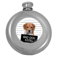 Bad Dog Round Hip Flask (5 Oz) by Valentinaart