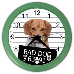 Bad Dog Color Wall Clocks by Valentinaart