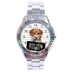 Bad Dog Stainless Steel Analogue Watch by Valentinaart