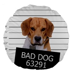 Bad Dog Large 18  Premium Round Cushions by Valentinaart