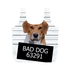 Bad Dog Full Print Recycle Bags (m)  by Valentinaart