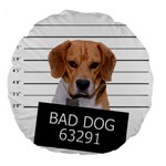 Bad dog Large 18  Premium Flano Round Cushions Front