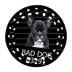 Bad dog Round Filigree Ornament (Two Sides)