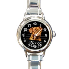 Bad Dog Round Italian Charm Watch by Valentinaart