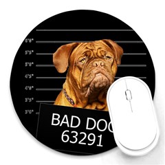 Bad Dog Round Mousepads by Valentinaart