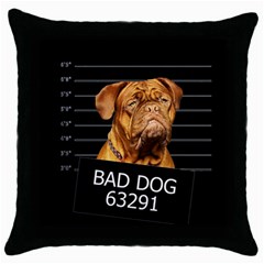 Bad Dog Throw Pillow Case (black) by Valentinaart