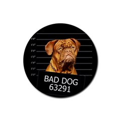 Bad Dog Rubber Round Coaster (4 Pack)  by Valentinaart