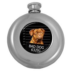 Bad Dog Round Hip Flask (5 Oz) by Valentinaart