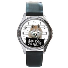 Bad Dog Round Metal Watch by Valentinaart