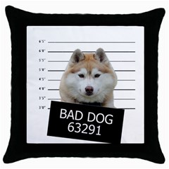 Bad Dog Throw Pillow Case (black) by Valentinaart