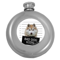 Bad Dog Round Hip Flask (5 Oz) by Valentinaart