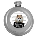 Bad dog Round Hip Flask (5 oz) Front