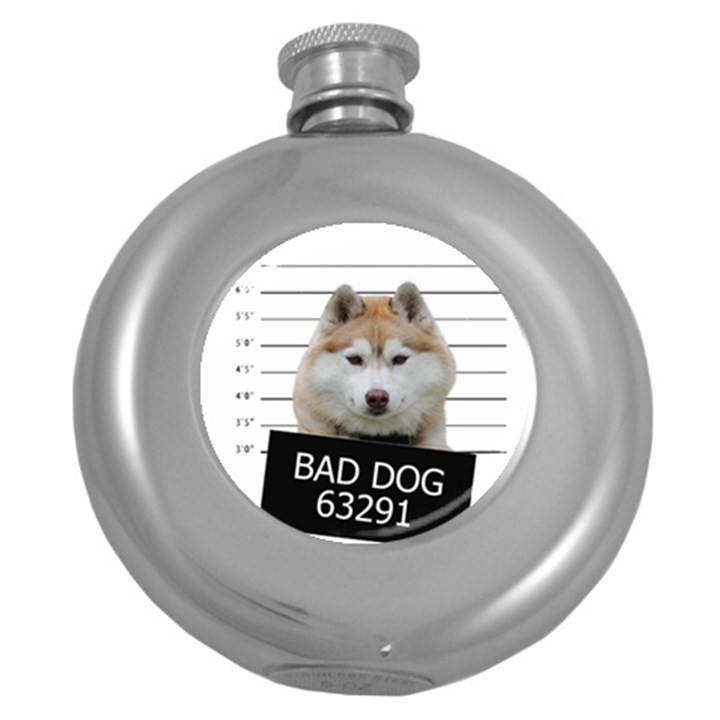 Bad dog Round Hip Flask (5 oz)