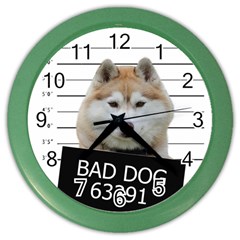 Bad Dog Color Wall Clocks by Valentinaart